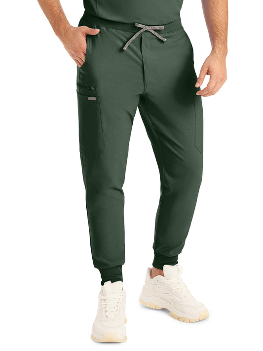 Men's 7-Pocket Mid-Rise Triple-Elastic Waist Jogger Scrub Pant