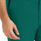 Men's 8-Pocket Mid-Rise Rib-Knit Elastic Waist Cargo Scrub Pant