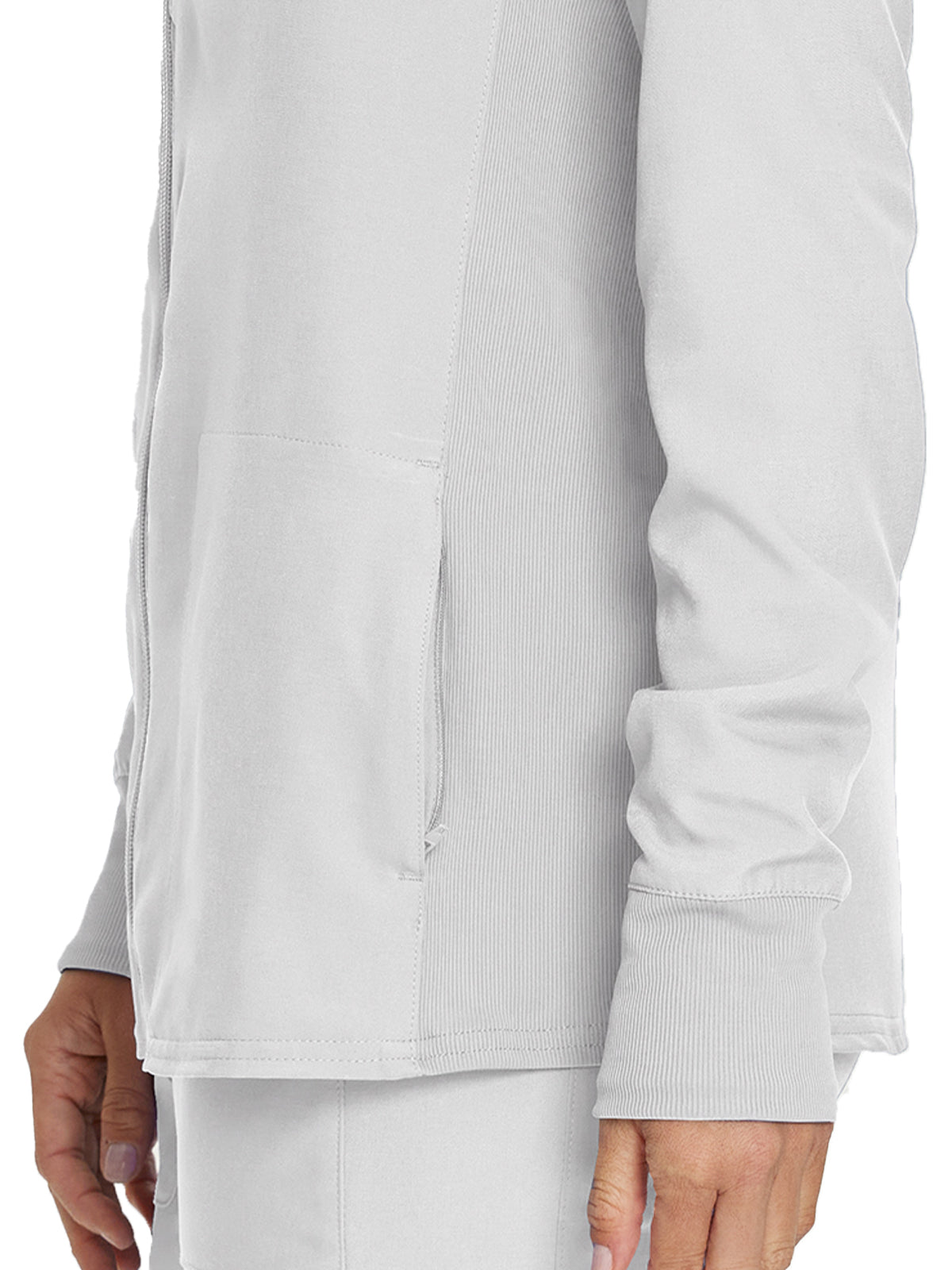 Women's 3-Pocket Mock-Neck Zip-Front Scrub Jacket