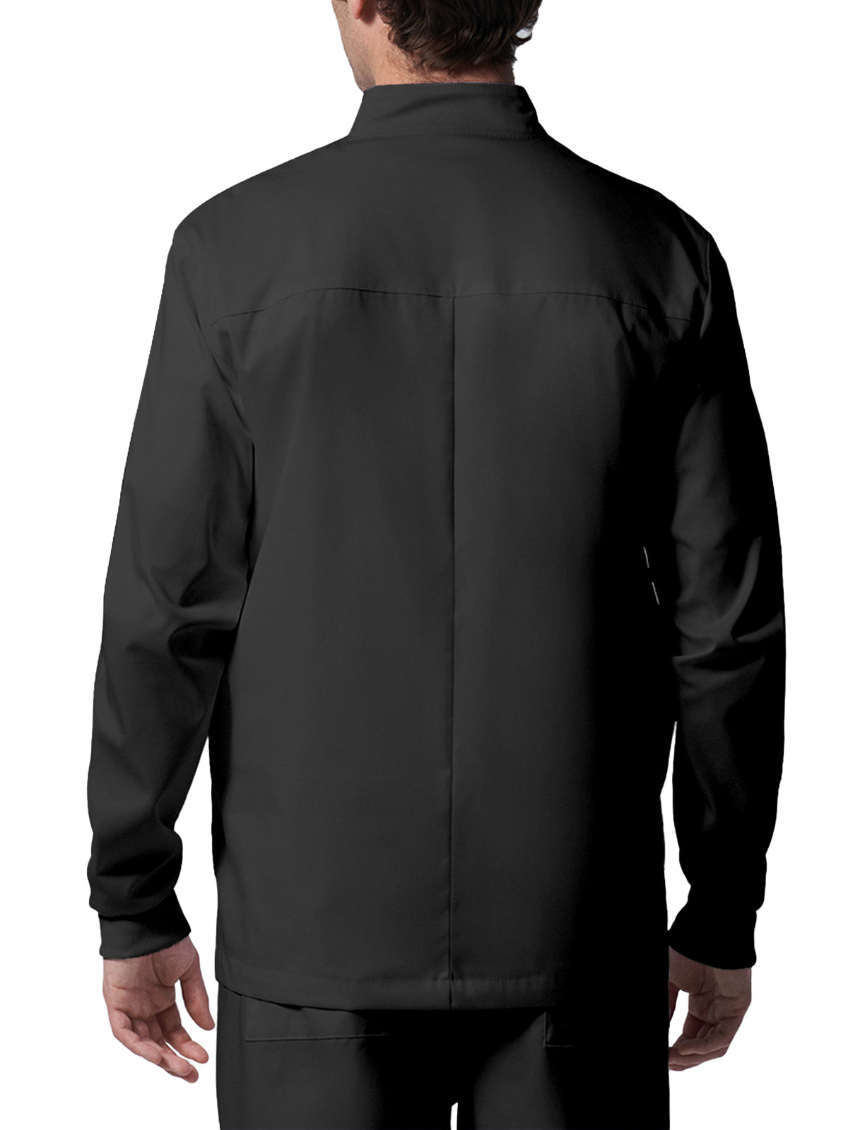 Men's 4-Pocket Mock Neck Zip-Front Scrub Jacket