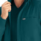 Men's 3-Pocket Mock-Neck Zip-Front Scrub Jacket