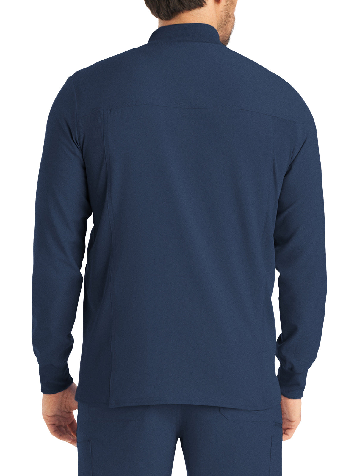 Men's 3-Pocket Mock-Neck Zip-Front Scrub Jacket