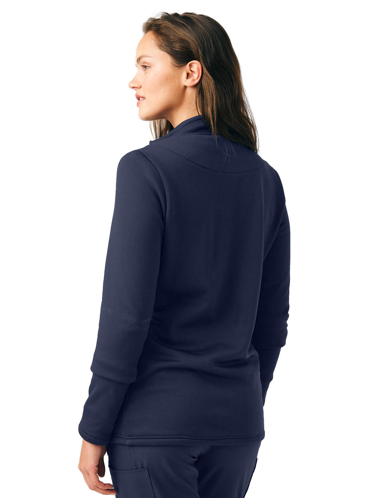 Women's Zip-Front Fleece Scrub Jacket