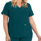 Women's 3-Pocket Rib-Knit Neckline V-Neck Scrub Top