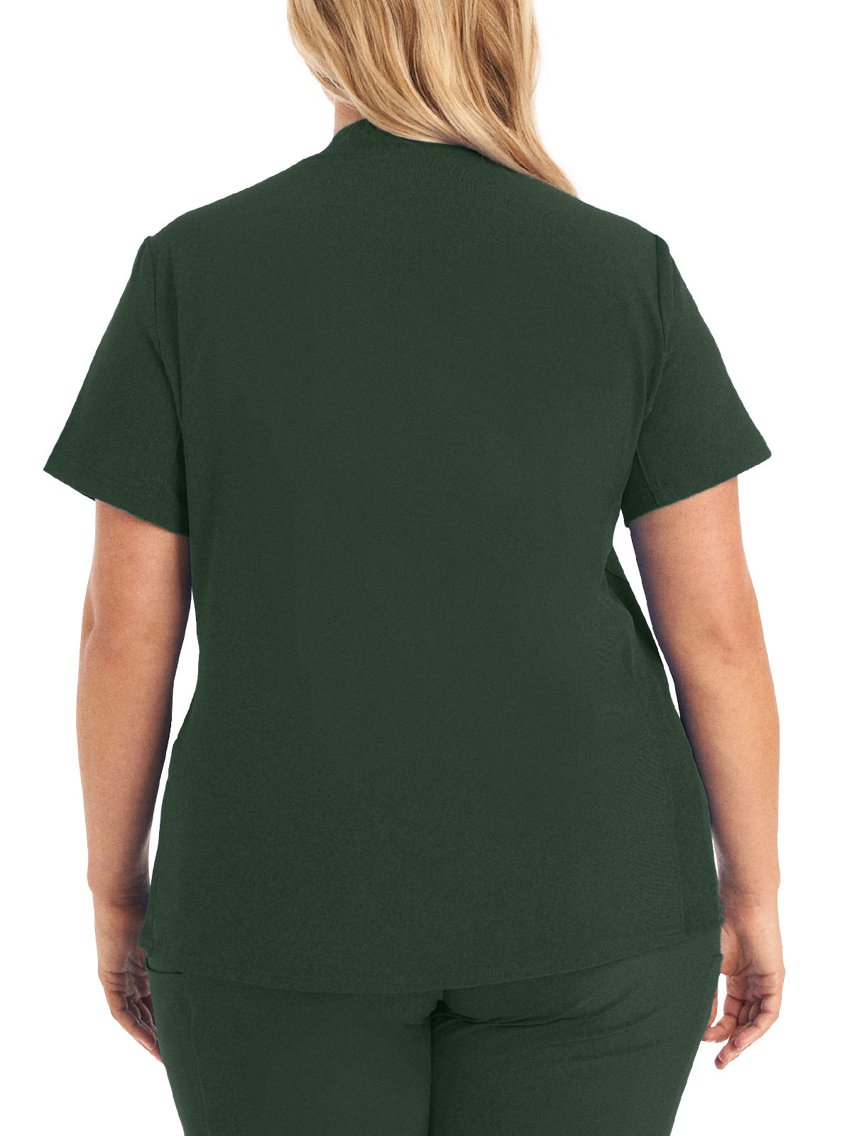 Women's 3-Pocket Rib-Knit Neckline V-Neck Scrub Top