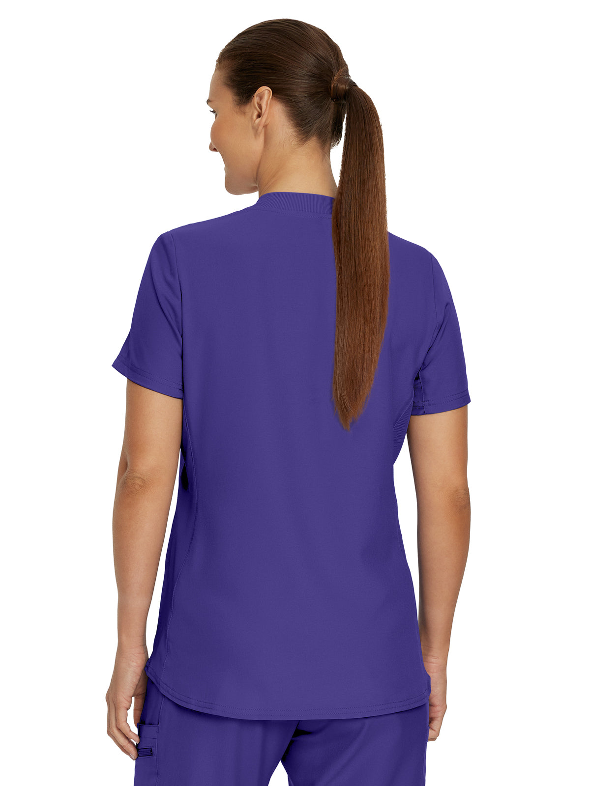 Women's 3-Pocket Rib-Knit Neckline V-Neck Scrub Top