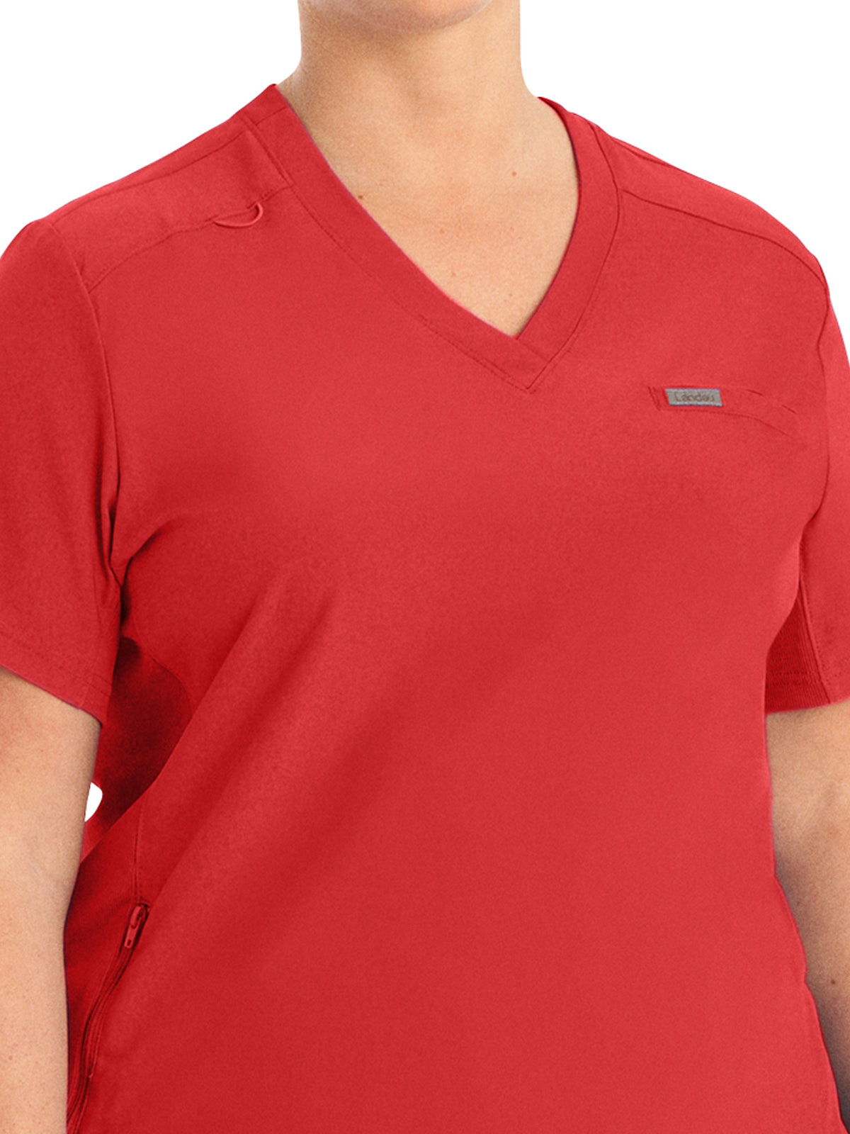 Women's 2-Pocket Shirttail Hemline V-Neck Scrub Top