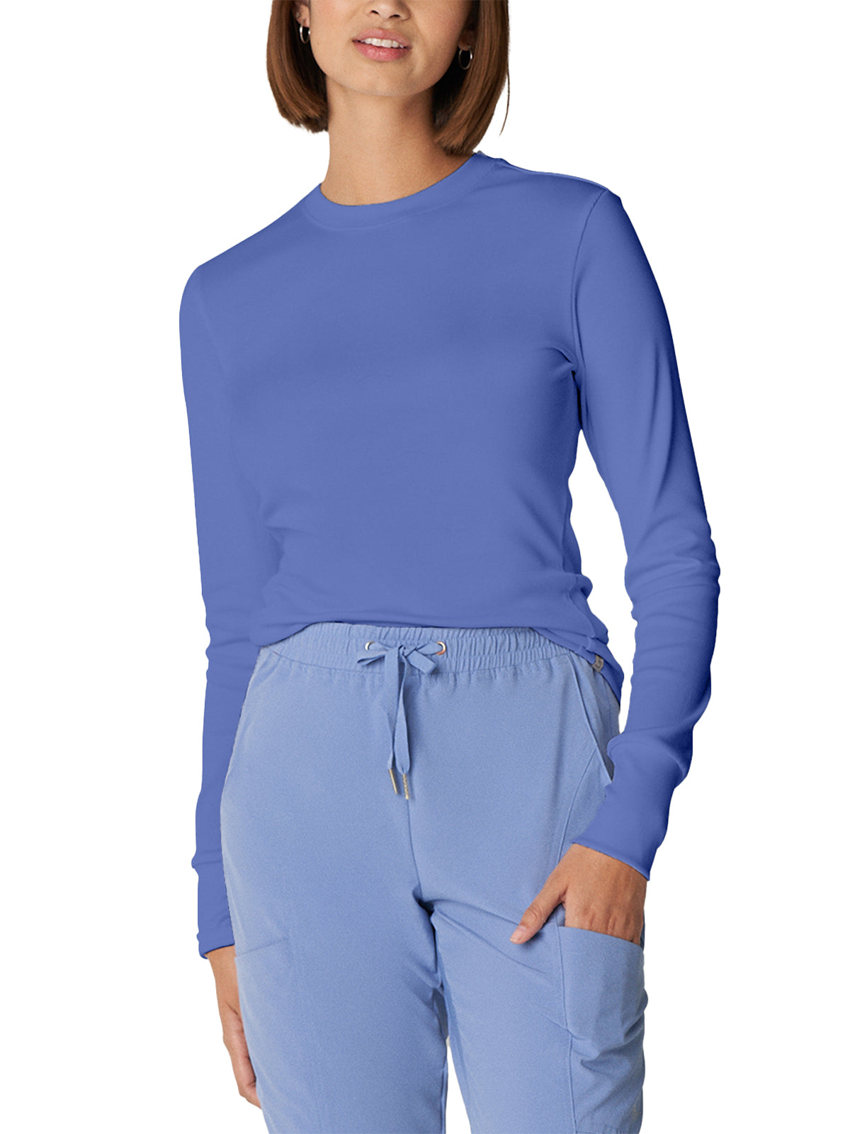 Women's 1-Pocket Long-Sleeve Crew Neck Underscrub Tee