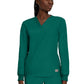 Unisex No-Pocket Crossover V-Neck Long-Sleeve Scrub Top