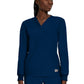 Unisex No-Pocket Crossover V-Neck Long-Sleeve Scrub Top