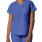 Women's 2-Pocket Back Princess Seamed V-Neck Scrub Top