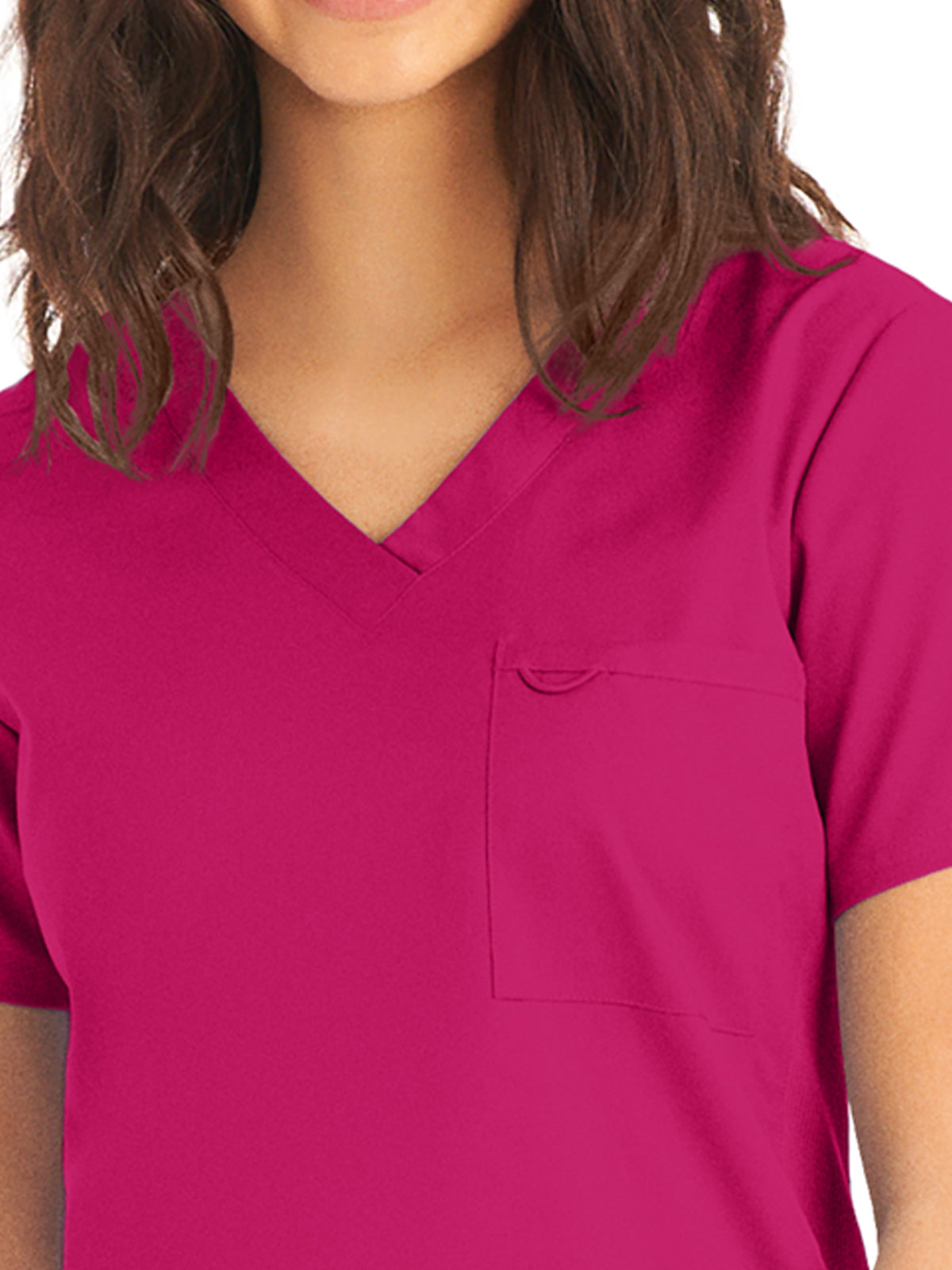 Women's 2-Pocket Back Princess Seamed V-Neck Scrub Top