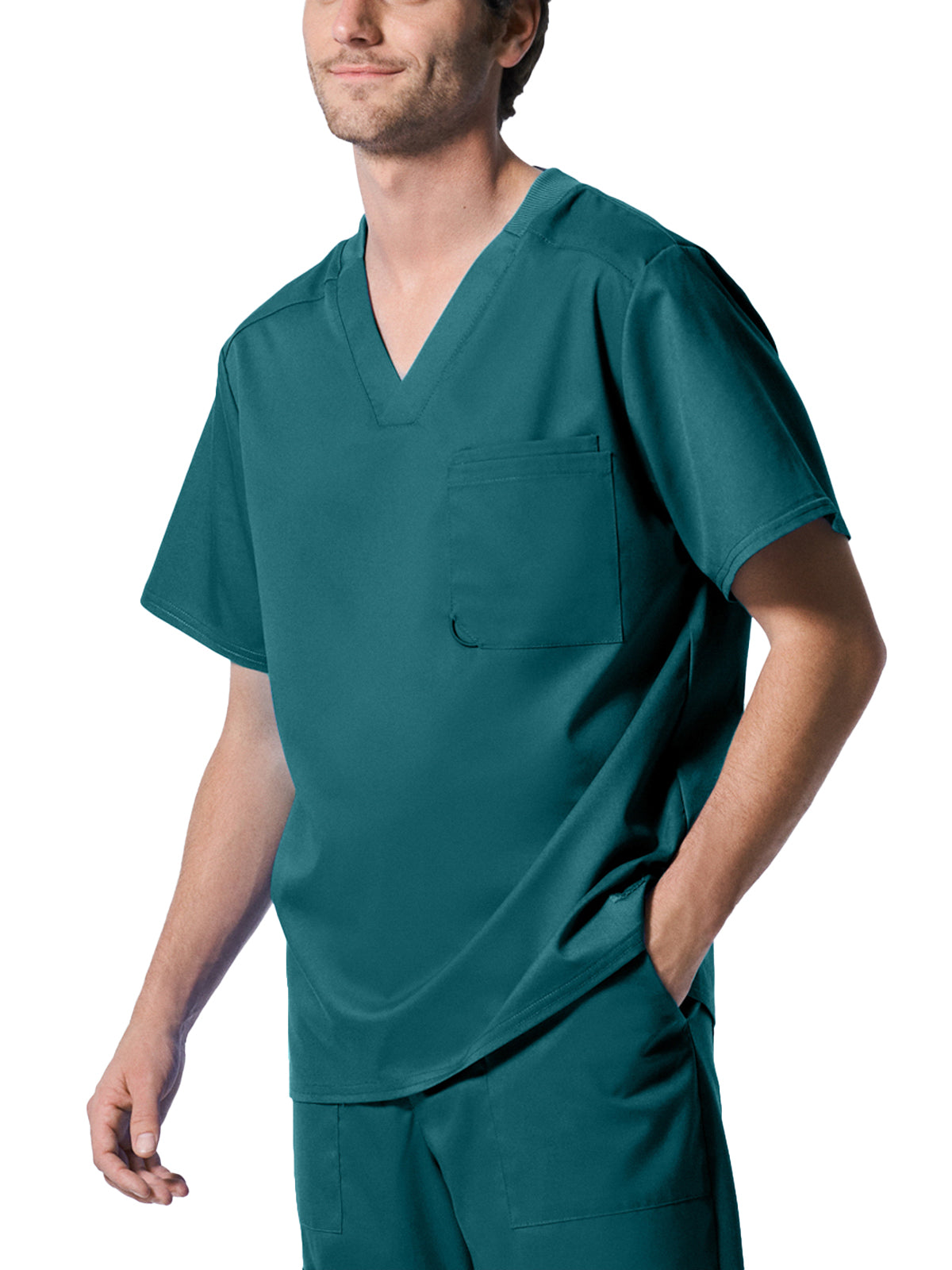 Men's 2-Pocket Tuckable V-Neck Scrub Top