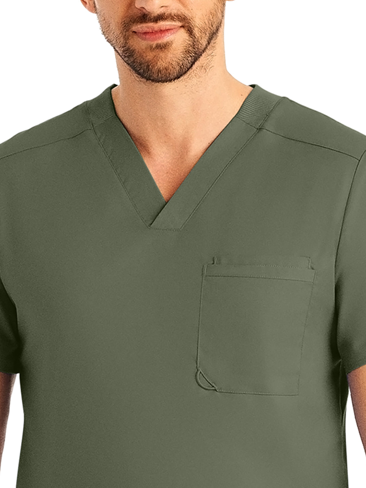 Men's 2-Pocket Tuckable V-Neck Scrub Top