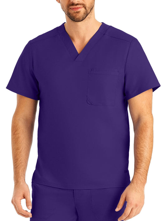 Men's 2-Pocket Tuckable V-Neck Scrub Top