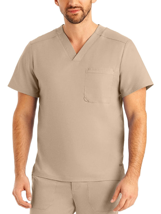 Men's 2-Pocket Tuckable V-Neck Scrub Top