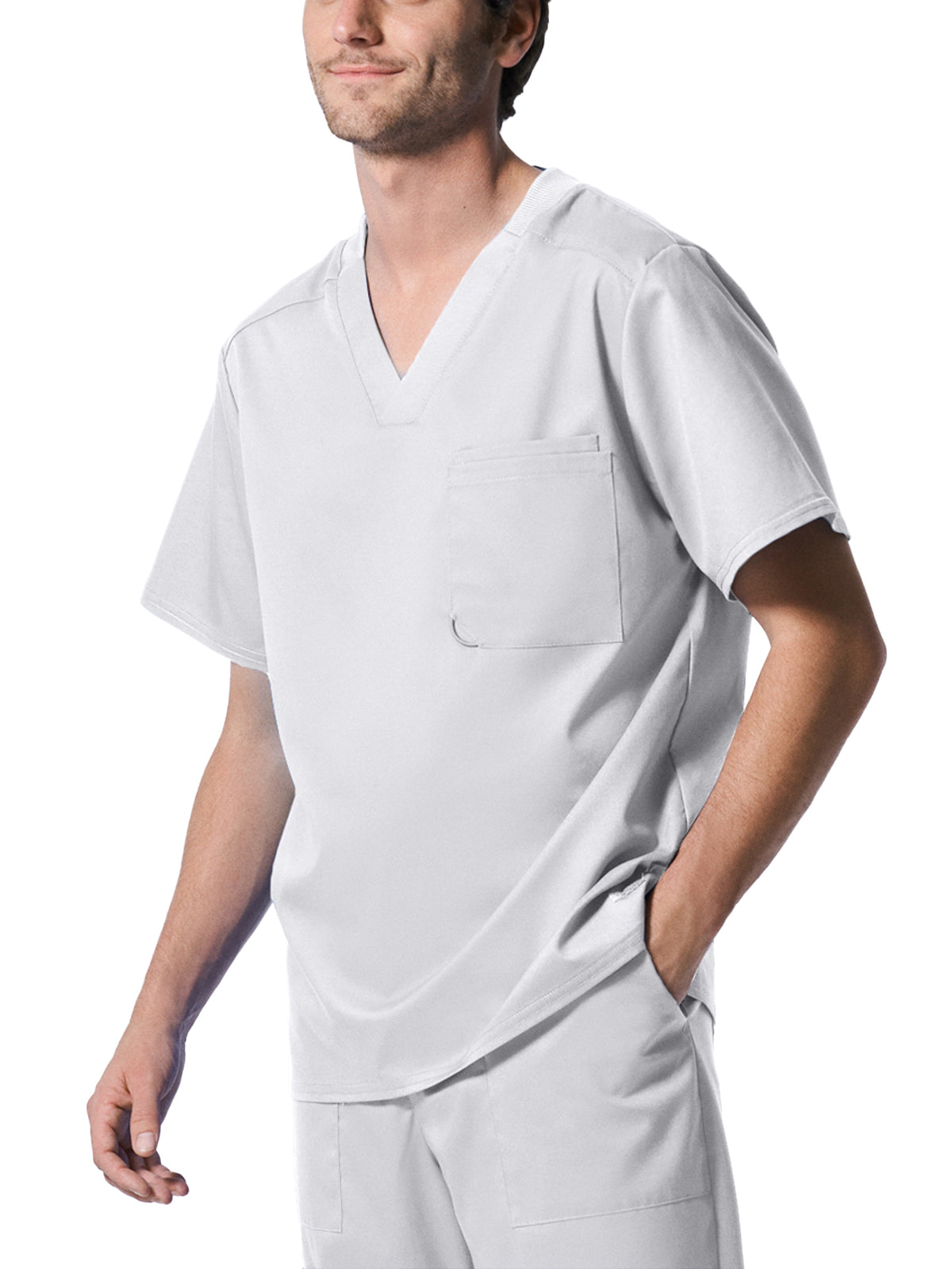 Men's 2-Pocket Tuckable V-Neck Scrub Top