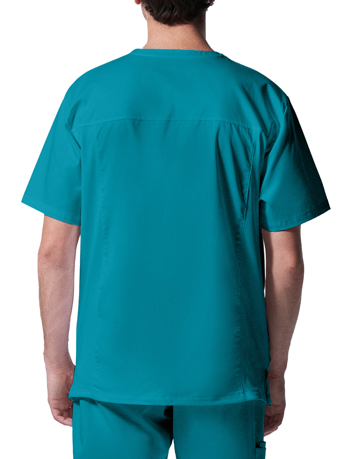 Men's 4-Pocket Back Yoke V-Neck Scrub Top