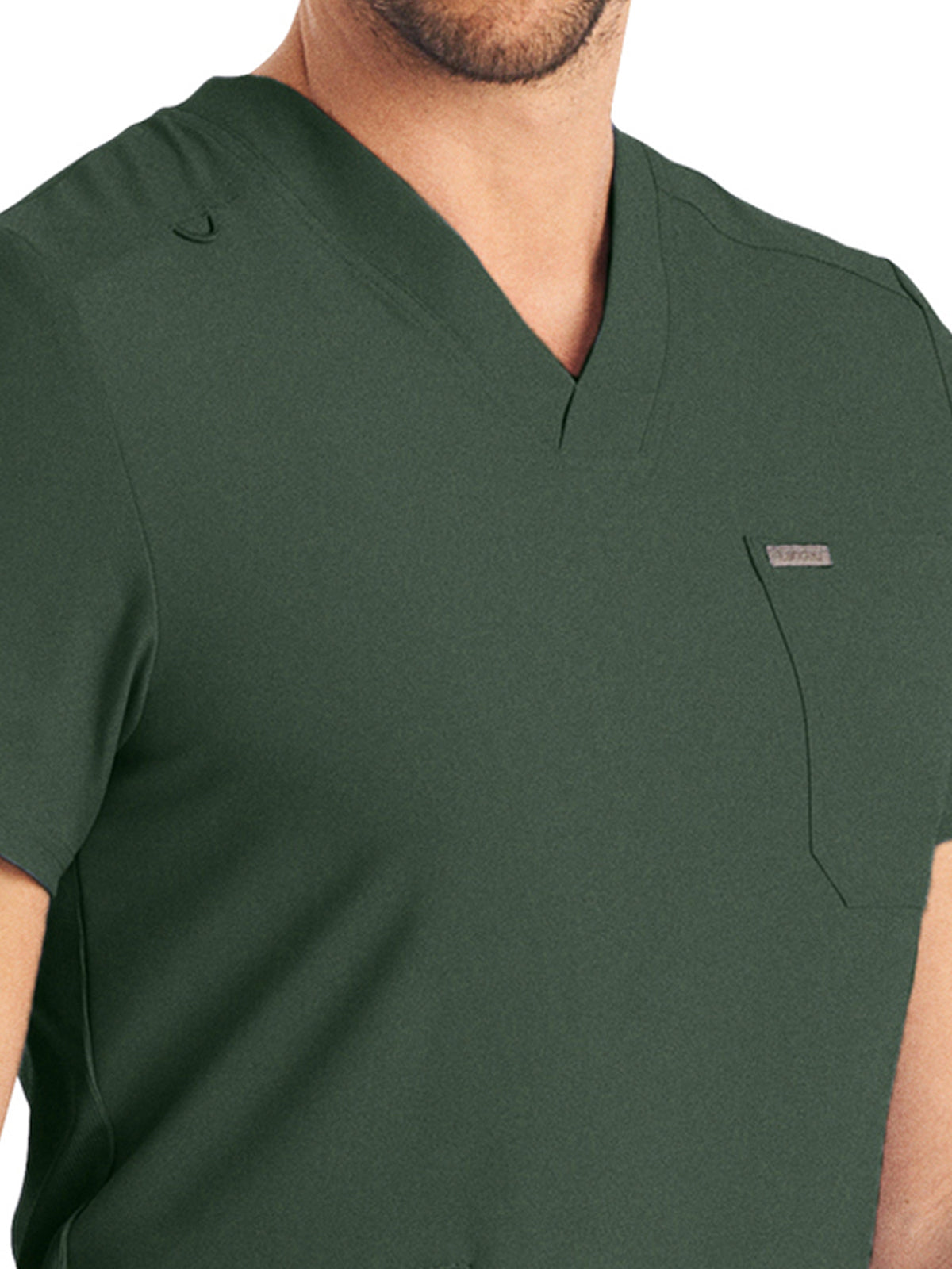 Men's 4-Pocket Back Yoke V-Neck Scrub Top