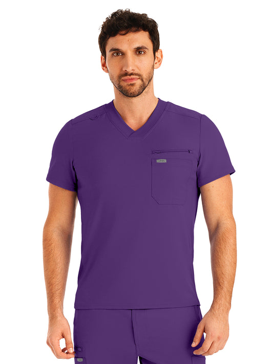 Men's 2-Pocket Tuckable V-Neck Scrub Top