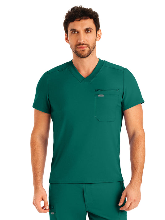 Men's 2-Pocket Tuckable V-Neck Scrub Top