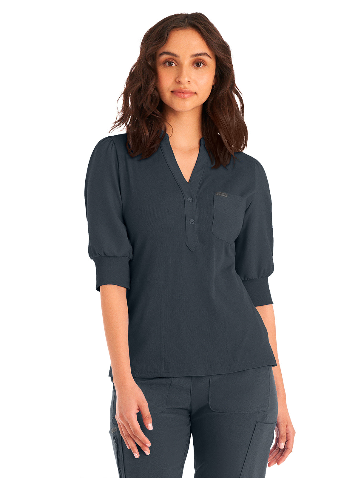 Women's 3-Pocket Y-Neck Top