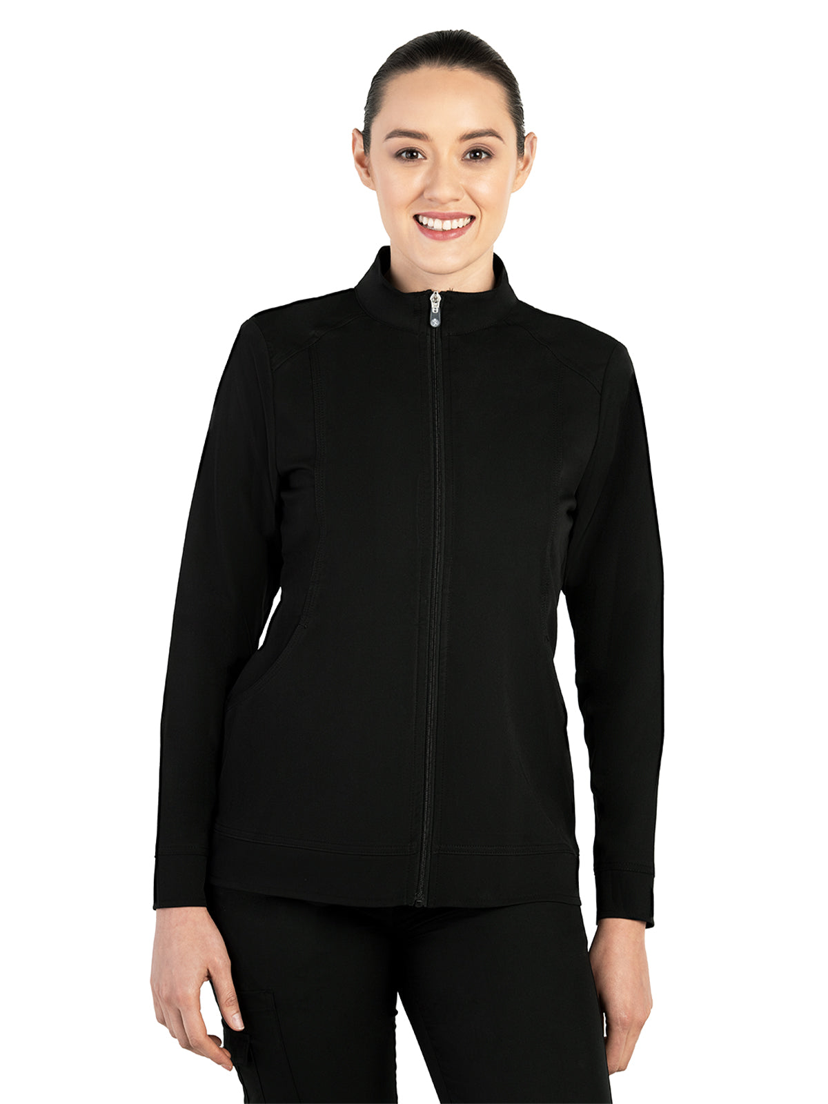 Women's Mandarin Collar Scrub Jacket