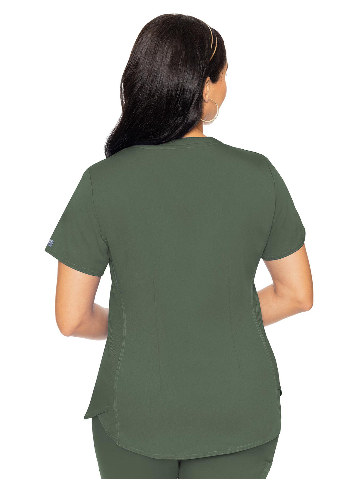 Women's 4-Pocket V-Neck Shirttail Top