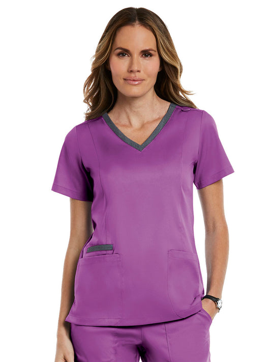 Women's Three-Pocket Heather Neck Band Top