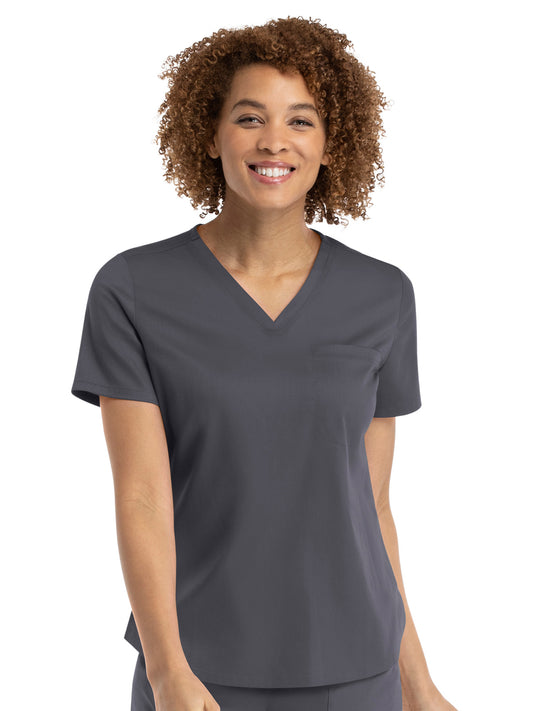 Women's One-Pocket V-Neck Tuck-In Top