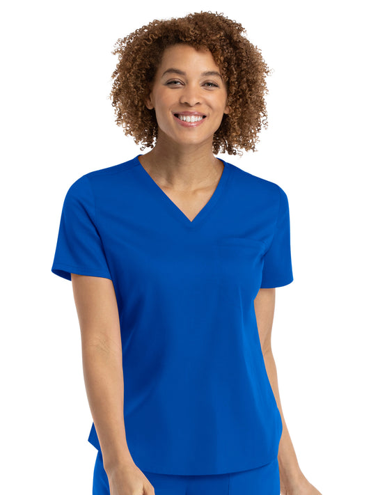 Women's One-Pocket V-Neck Tuck-In Top