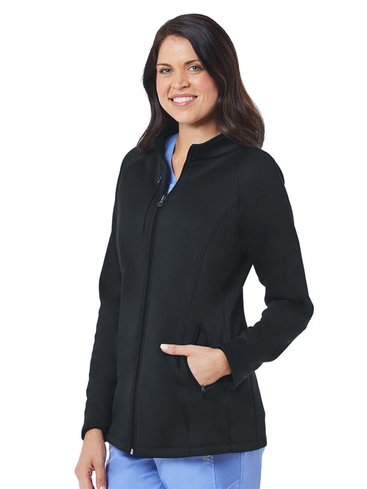 Women's Three-Pocket Bonded Fleece Scrub Jacket