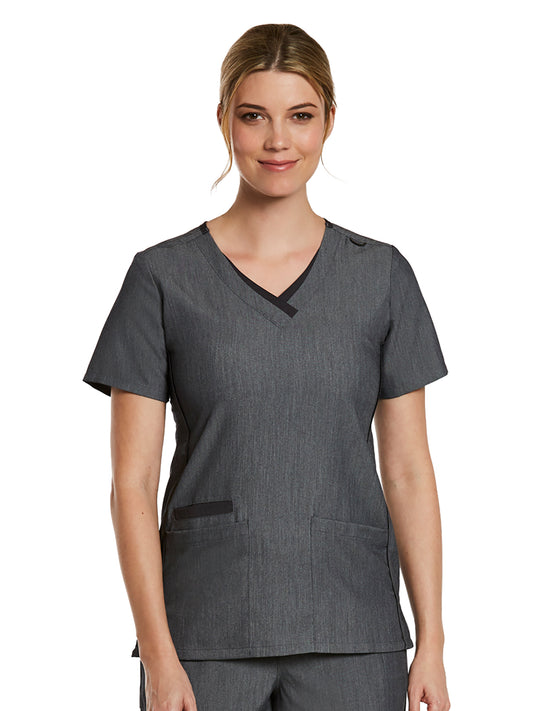 Women's Layered Three-Pocket V-Neck Scrub Top