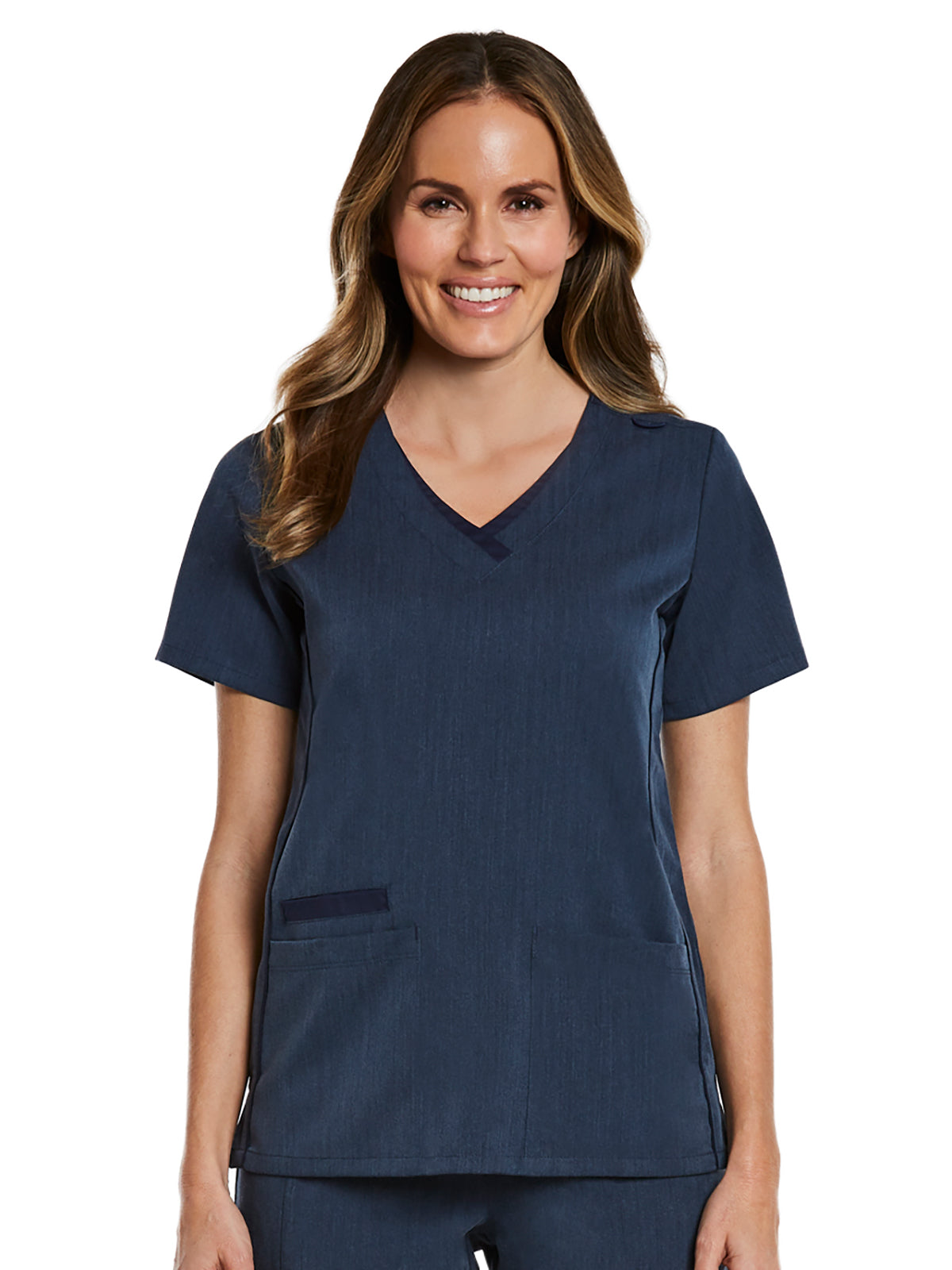 Women's Layered Three-Pocket V-Neck Scrub Top