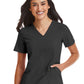 Women's Three-Pocket Contrast Stitching V-Neck Top