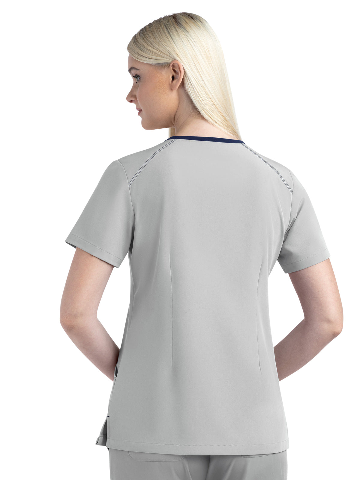 Women's Three-Pocket Contrast Stitching V-Neck Top