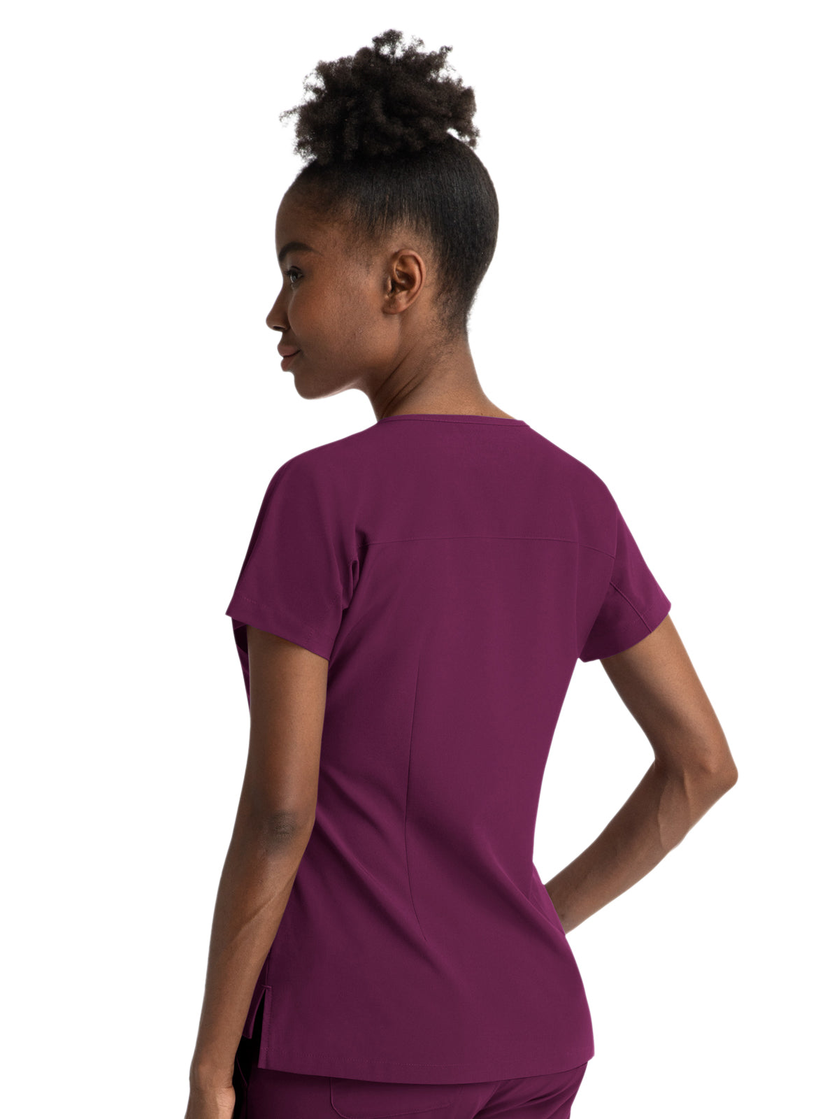 Women's Three-Pocket Notched Neck Dolman Top