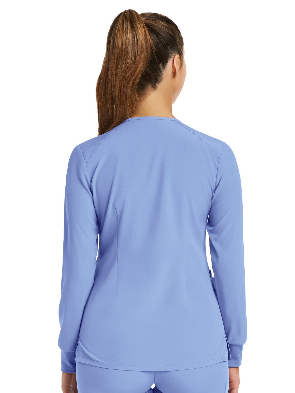 Women's Three-Pocket Round Neck Scrub Jacket