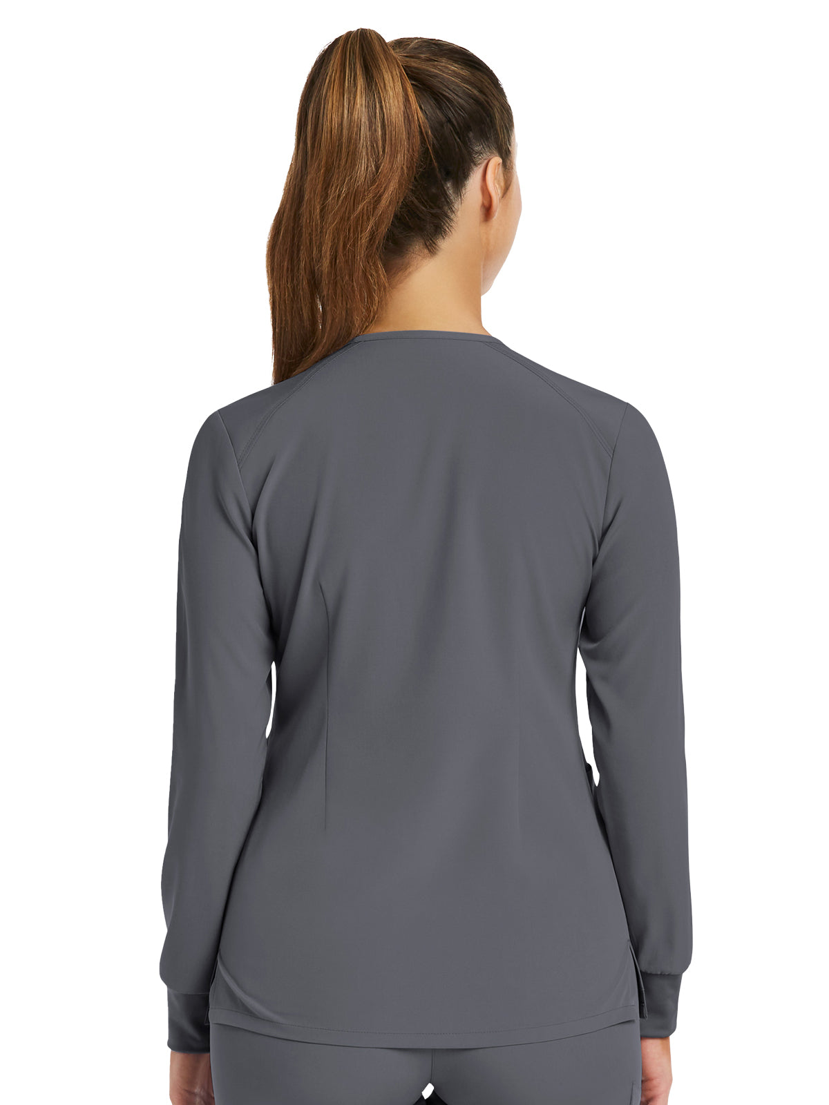 Women's Three-Pocket Round Neck Scrub Jacket