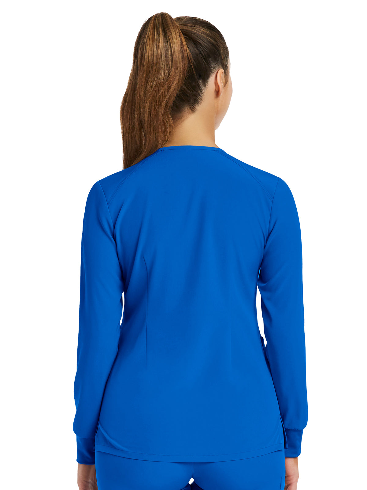 Women's Three-Pocket Round Neck Scrub Jacket