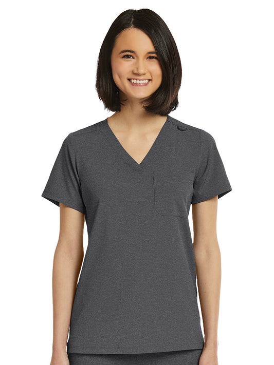 Women's Fitted One-Pocket V-Neck Scrub Top