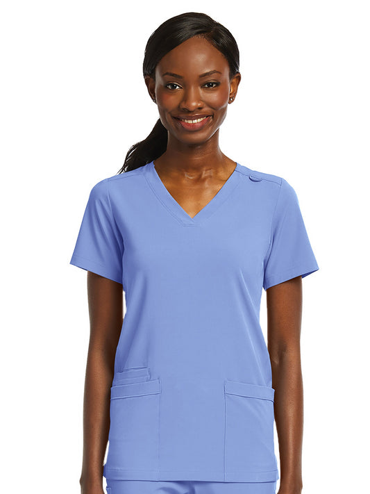 Women's Fitted Two-Pocket V-Neck Scrub Top