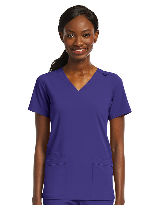 Women's Fitted Two-Pocket V-Neck Scrub Top