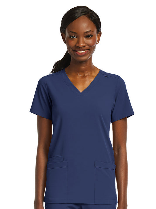 Women's Fitted Two-Pocket V-Neck Scrub Top