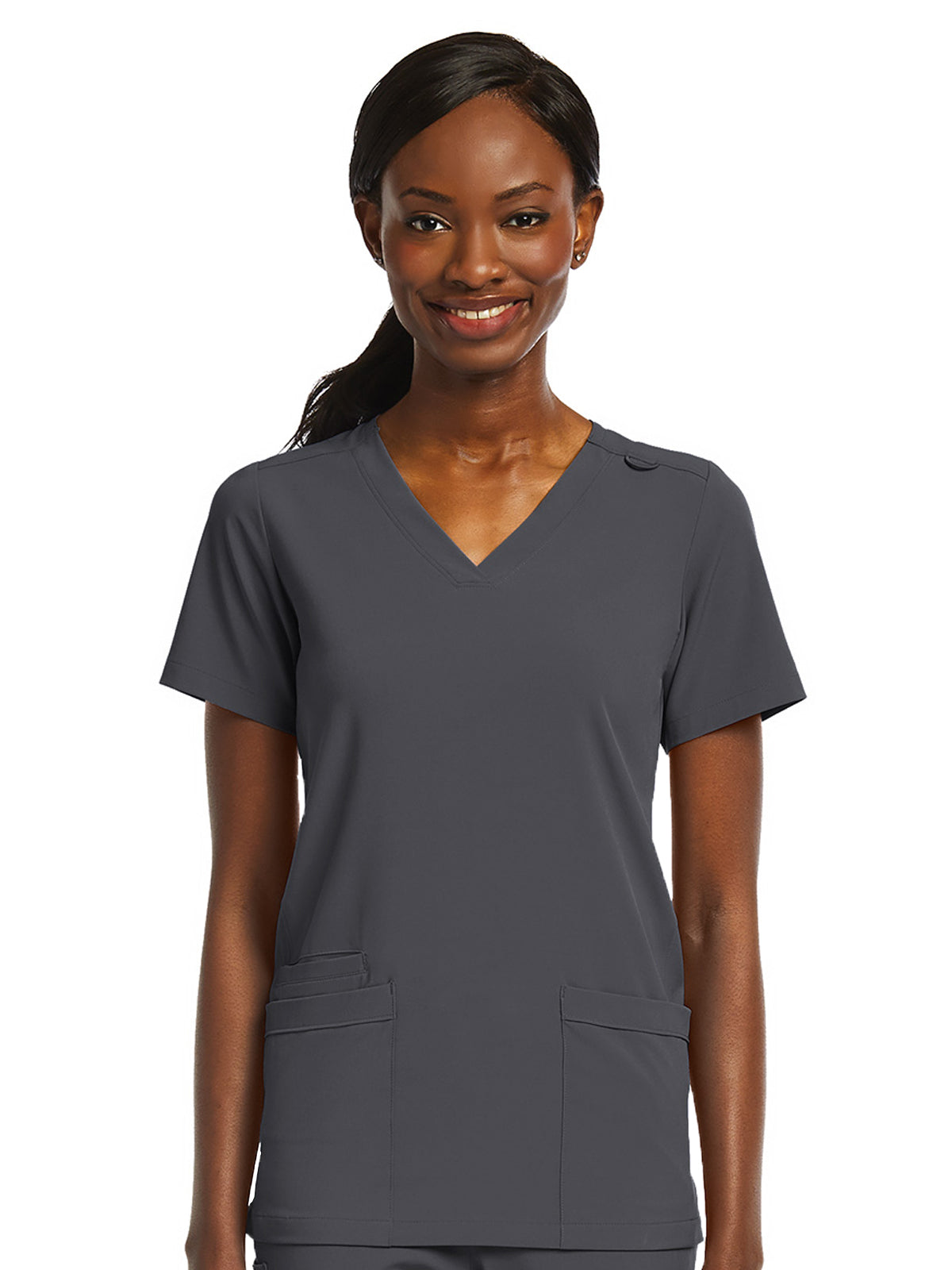 Women's Fitted Two-Pocket V-Neck Scrub Top