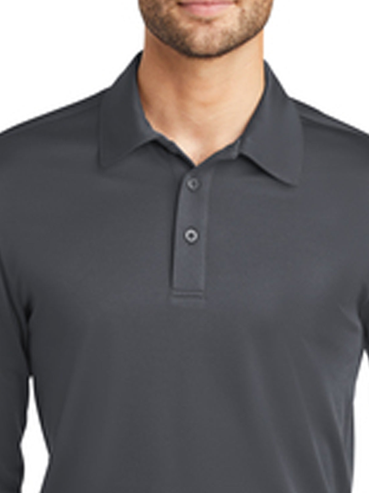 Men's Pocketless Performance Long Sleeve Polo