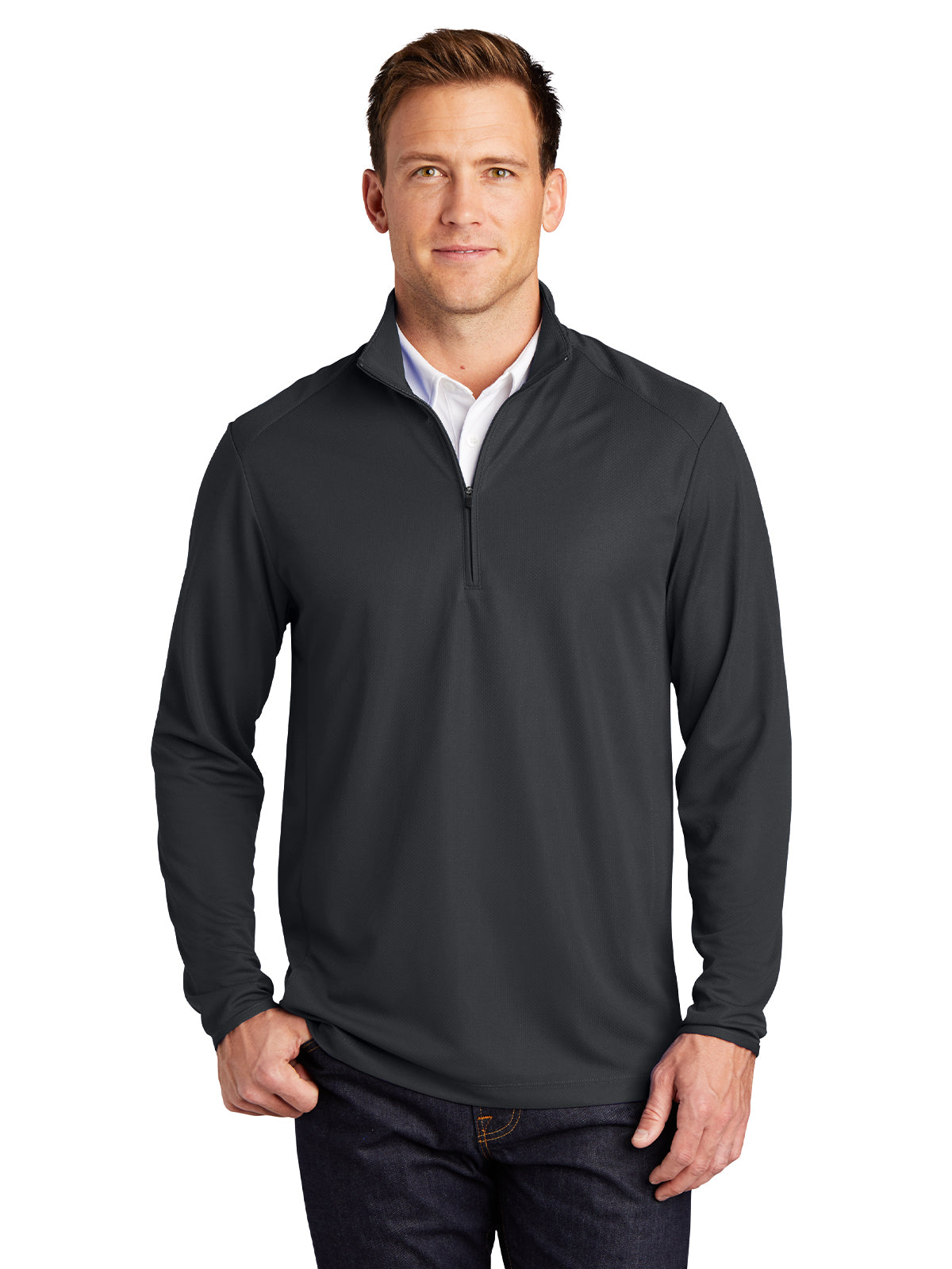 Men's Pinpoint Mesh Half-Zip Pullover