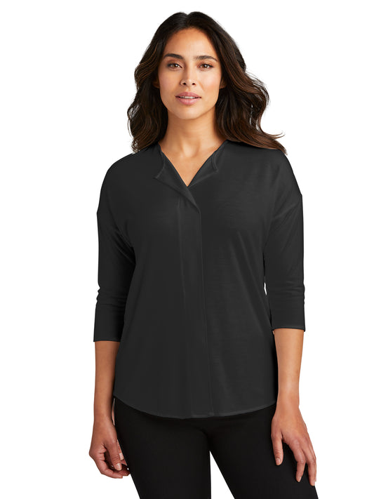 Women's 3/4 Sleeve Split Neck Top