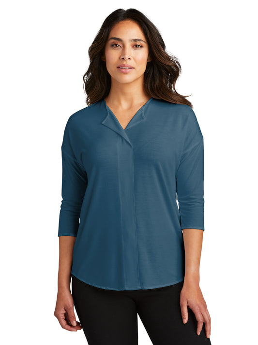 Women's 3/4 Sleeve Split Neck Top