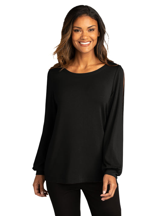 Women's Luxe Knit Jewel Neck Top